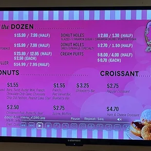 Menu as of July 2022