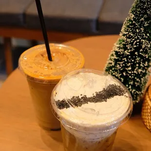 Vietnamese coffees! Bac siu and black sesame.