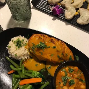 Naan Bread Mango Chutney Channa Masala