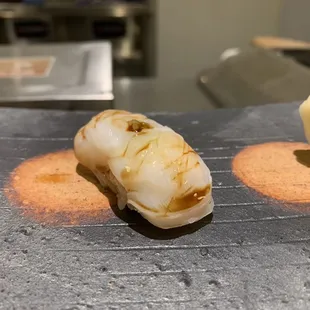 Raw octopus. First one I've had that wasn't chewy