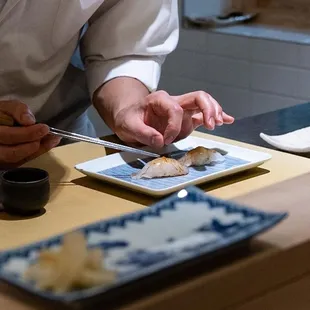 a chef preparing food