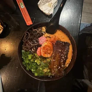 a bowl of food on a table