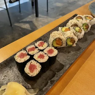 Tuna and salmon avo wasa roll