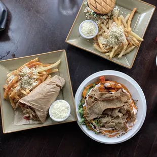 Apollo Ancient Grain Bowl, Falafel Gyro, Greek Burger