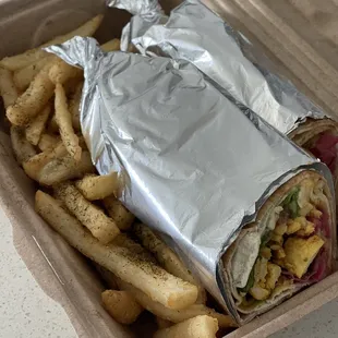 Shwarma sandwich, amazing!!!!! And fries at this place are the best fries in tampa.