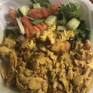 Chicken shawarma with salad