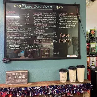 Pastry menu