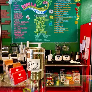 a menu on a chalkboard