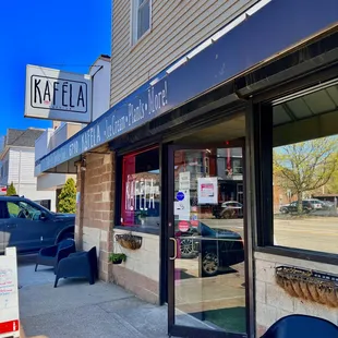 the front of the restaurant