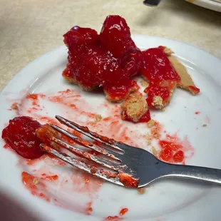 a plate of food with a fork on it