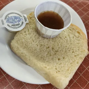 Homemade bread, apple butter and butter...