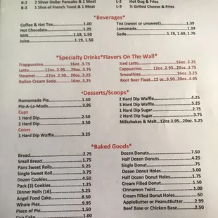 Page 2 of menu as of 10-23-18