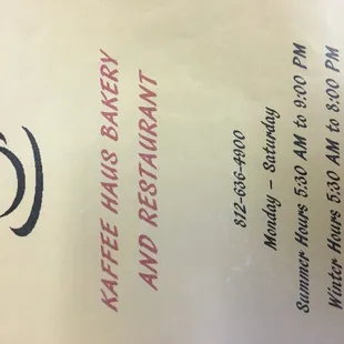menu