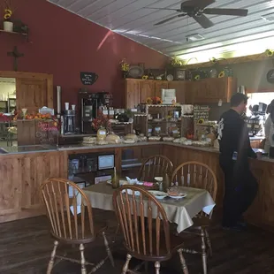 A charming counter displaying delicious baked goods