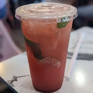 Wild strawberry mojito (non-alcoholic)