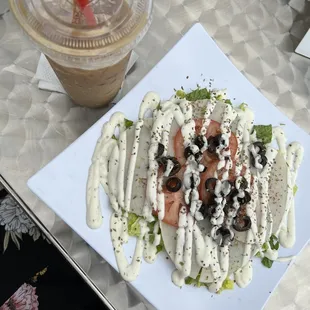 Turkey crepe without the crepe because they didn&apos;t have gluten free yet.
