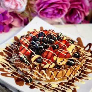 food, waffles