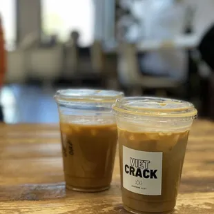 View crack coffee and oh honey (honey almond latte)