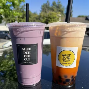 Ube Latte and Thai iced tea