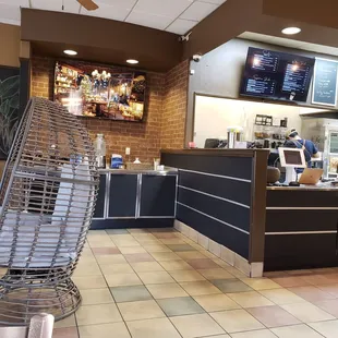 the interior of a coffee shop