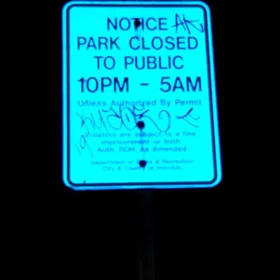 The park hours.........