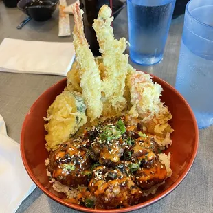 Tempura/spicy chicken special.