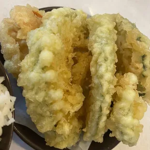 Close up of the all vegetable tempura