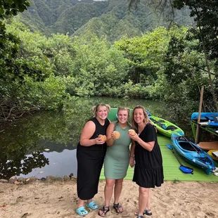 The new dock and fresh coconuts!