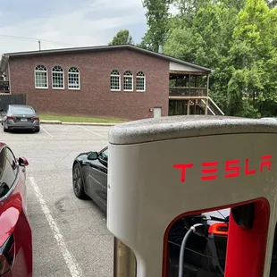 Tesla supercharger in the back!
