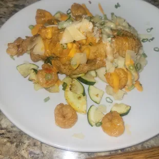 Cajun grouper with bang bang shrimp absolutely amazing