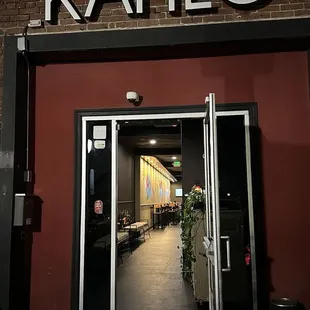 Doorway into restaurant