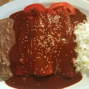 Carnitas Mole Enchiladas