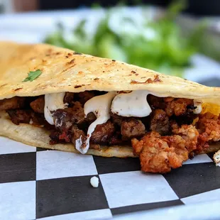 Quesadilla Campechano. $8.99. Steak and chorizo quesadilla.