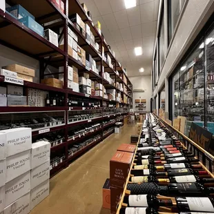 rows of wine bottles