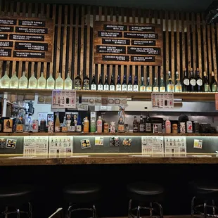 Counter seating and drinks on display