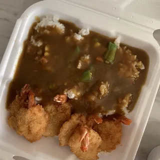 Fried Shrimp Curry Plate