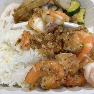 $16 Garlic Shrimp plate lunch