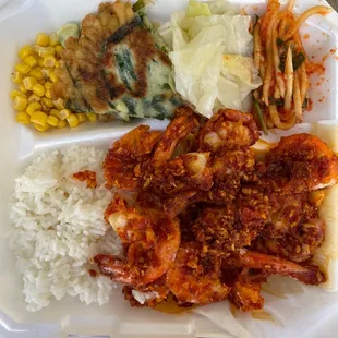 Regular spicy shrimp plate ().