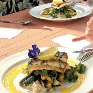 Daily special November 22, 2024 for $26 (Mahi Mahi, roasted veggies, brown rice, lilikoi sauce)