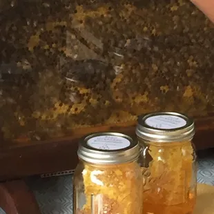 two jars of honey
