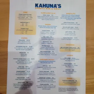 menu