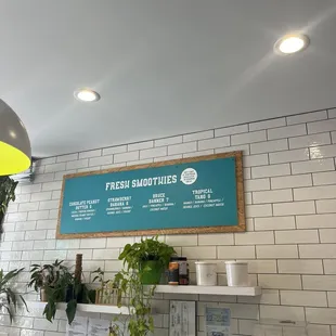 Smoothie menu