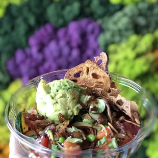 Salmon and tuna poke bowl