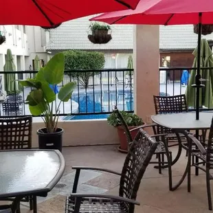 Outdoor Patio with pool view