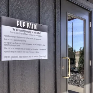 Bring your pup along to enjoy the patio + pup cup!