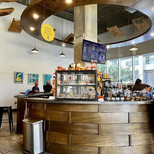 the interior of a coffee shop