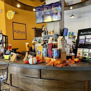 a coffee shop counter