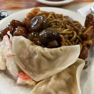 Chicken steamed dumplings! never had chicken.. was good. A seafood dish that was really awesome
