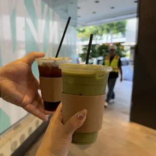 Matcha latte &amp; cold brew
