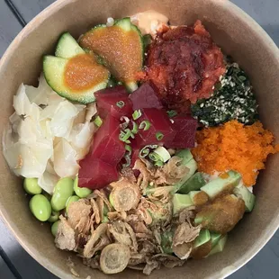 a bowl of food on a table